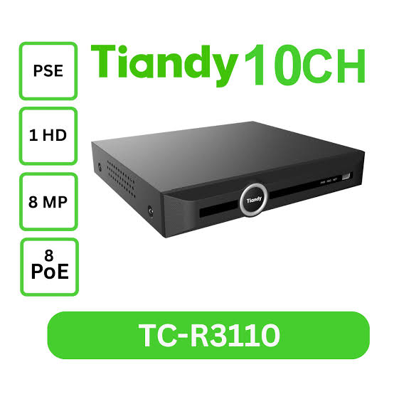 Tiandy 10CH with 8 Ports PoE